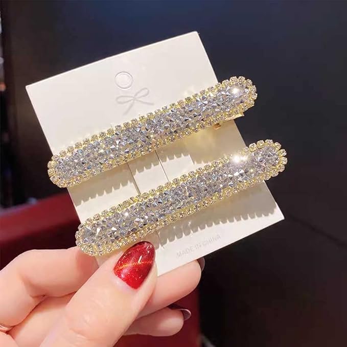 WHITEBRIDGE 4pcs Crystal Alligator Clips For Women Girls