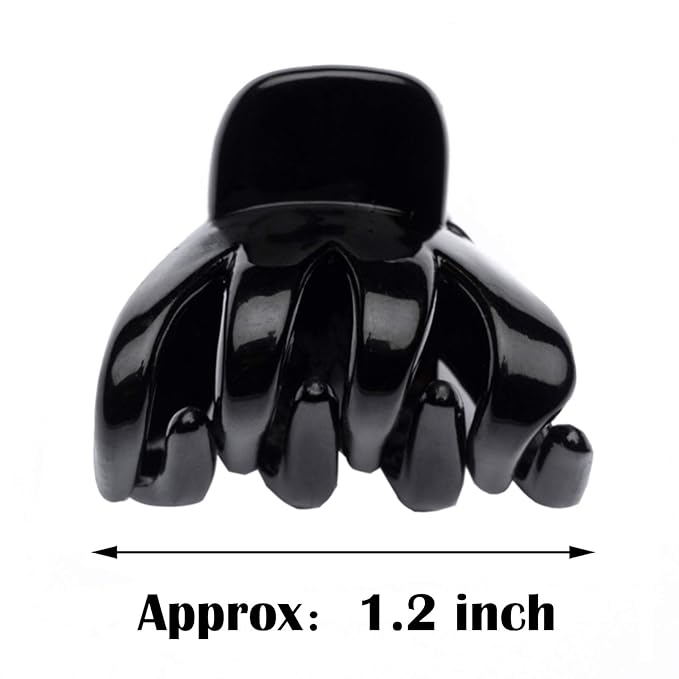Cobahom Small Hair Claw Clips - 24 Pcs Hair Clips: Mini 1.2 Inch Plastic No-Slip Clips for Thin Hair Styling and Accessories for Women and Girls in Black, Brown, and White