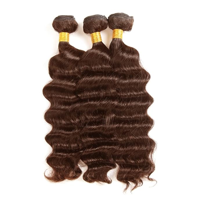 Color 4 Human Hair Bundles Chocolate Brown Deep Wave 3 Bundles 26 28 30 Inch Niegmeag Brazilian Virgin Soft And Sikly Remy Hair Extensions Dark Brown Color