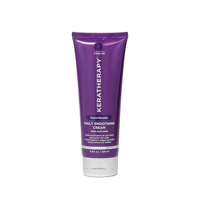 KERATHERAPY Daily Smoothing Cream, 6.8 fl. oz., 200 ml - Keratin Infused Smoothing Cream for Blowouts with Collagen, Jojoba Oil, Wheat & Argan Oil