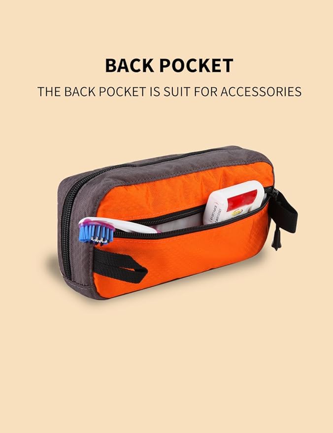 GOX Travel Toiletry Bag Dopp Kit Case for Men Multifunction Packing Organizer Pouch(Orange)