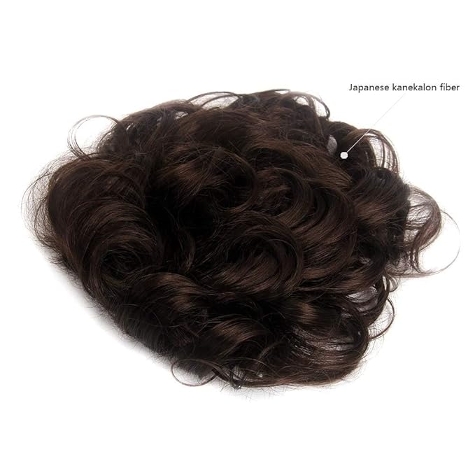 H&Bwig Men Short Toppers Hairpiece Brown with Clips in Hair Extensions for Covering White Loss Hair Toupee