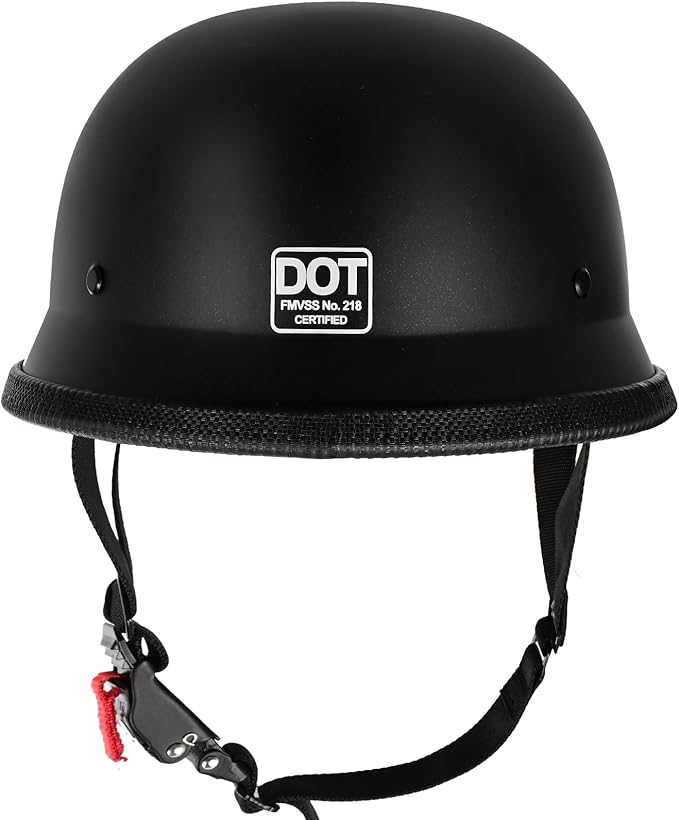 German Style Skull Cap Adult Men Women Half Shell Helmet, DOT Approved Retro Face Helmet for Cruiser Scooter Chopper