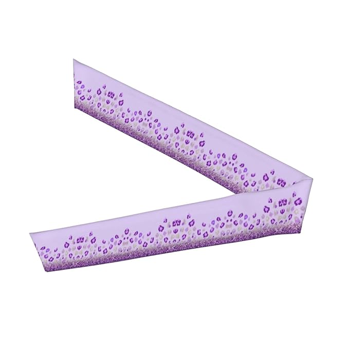 Men's Women Purple Glitter Pattern Cheetah Leopard Print Sports Sweatband Multipurpose Novelty Head Ribbon Headdress for Yoga Athletic Spa