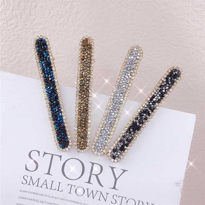 WHITEBRIDGE 4pcs Crystal Alligator Clips For Women Girls