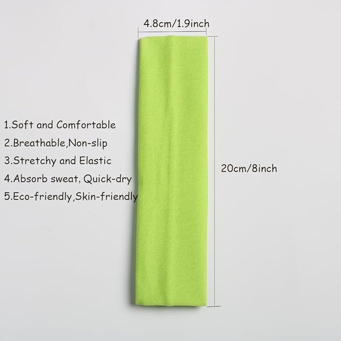 Headbands for Women,12PCS,Soft Stretch Elastic Yoga Sport Headbands