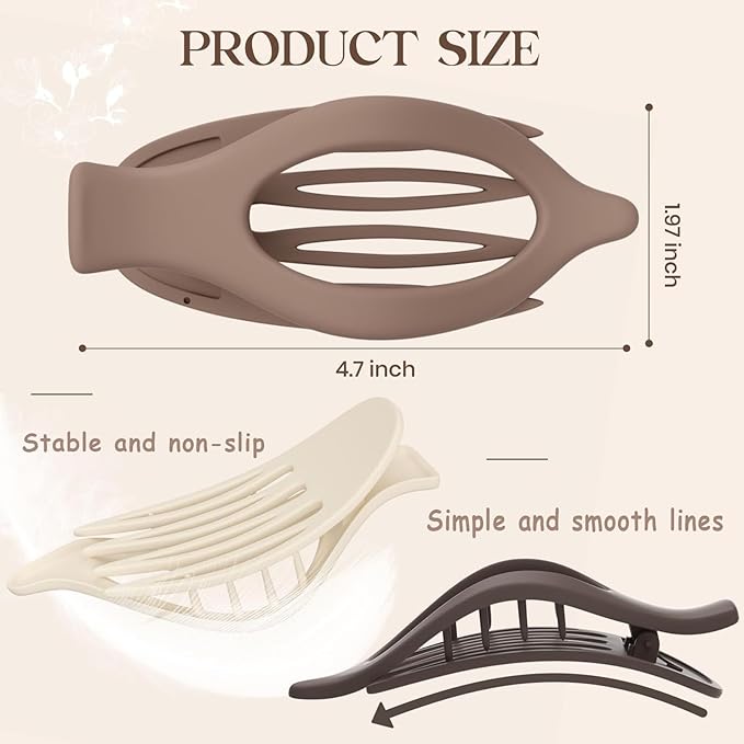 Sunporx Flat Hair Clips for Womens Non-slip Hold Hair Barrettes Curved Flat Clips Duck Billed Barrettes for Thick and Thin Hair French Matte 4 PCS