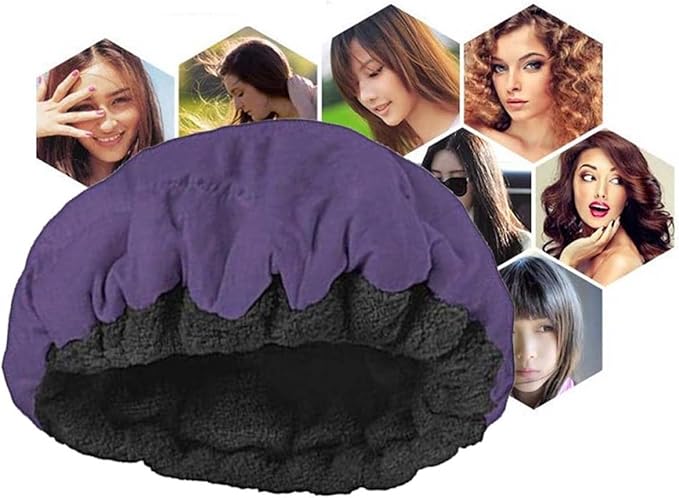 1Pc Cordless Conditioning Heat Cap Flaxseed Heat Cap Microwavable Hair Care for Conditioning, Purple