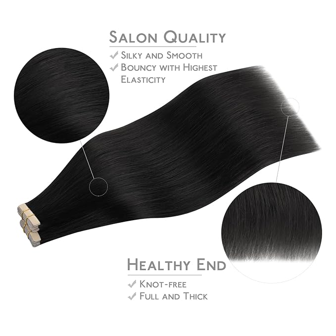 WENNALIFE Tape in Hair Extensions Human Hair, 40pcs 100g 22 inch Hair Extensions Real Human Hair Straight Tape in Extensions