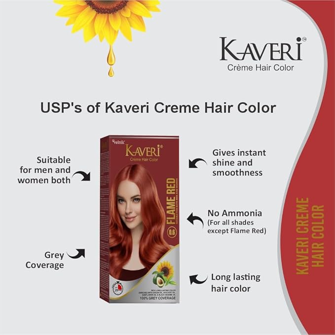 Creme Hair Color Permanent Hair Dye Color - With Improved Creme Formula for Gray Coverage Ammonia Free Hair Color Dye for Rich Bright Long lasting (Flame Red, 3.04 Fl Oz) - Pack Of 2