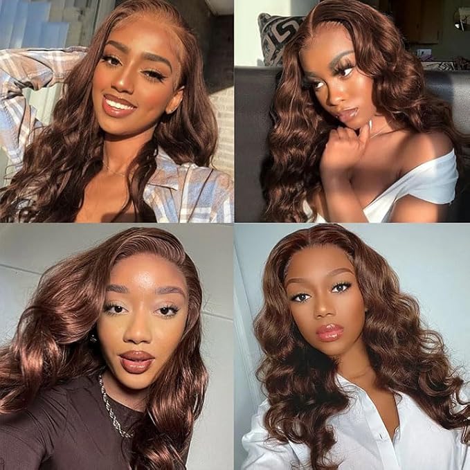 Chocolate Brown Bundles Human Hair Color 4 Body Wave Bundles Niegmeag Brazilian Virgin Remy Hair Single Bundle 14 Inch Brown Body Wave Bundle 100g