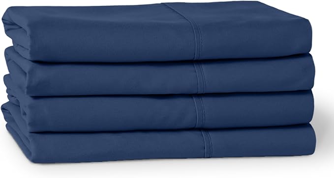 Bare Home Microfiber Bulk Pillow Cases - Standard/Queen Size Set of 4 - Cooling Pillowcases - Double Brushed - Dark Blue Pillowcases 4 Pack - Easy Care (Standard - 4 Pack, Dark Blue)