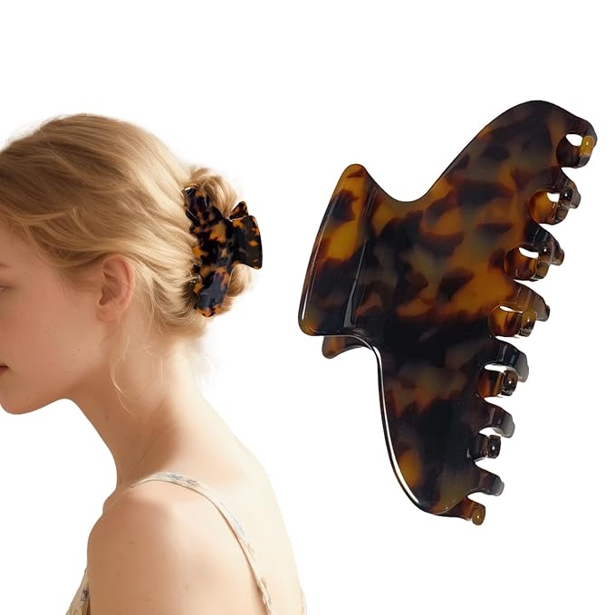 French Hair Claw Clips for Women Grils,4 Inch Strong Hold No Slip Grip Accessories Acetate Material,Not Easily Damaged,Thick or Thin Hair (Tortoiseshell)