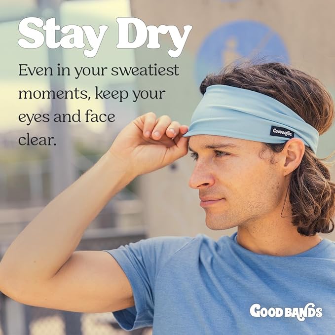 Sweatband for Men and Women - Unisex Non Slip Headband That Wicks Moisture and Eliminates Excess Sweat - Durable & Long-Lasting - Running, Sports, Gym