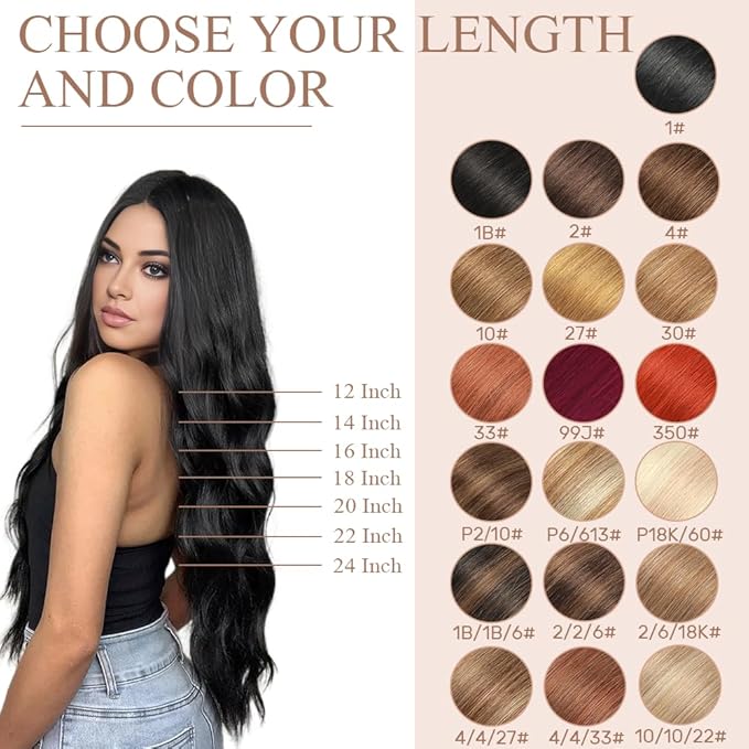 Tape in Hair Extensions Human Hair Balayage Chocolate Brown to Auburn Brown 22 Inch 20Pcs Tape Ins for Women Straight Invisible Seamless Remy