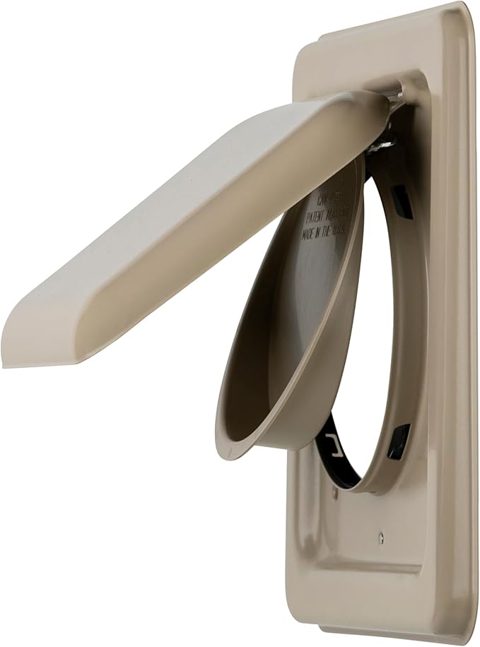NO-PEST VENT MetalGuard, Dual Door Dryer Vent Cover Outdoor 4 Inch, Powder-Coated Heavy Duty Steel, Pest Proof, Rust Resistant, Safe & Efficient Vent Cap (Tan, STEEL 4" W/O Duct Tube)