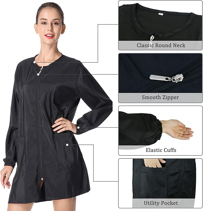Polyester Fabric Salon Smock Professional Stylist Jacket Waterproof Haircut Cape Barber Apron