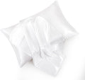 White Satin Pillowcases Queen Size Set of 2 for Hair and Skin,White Silk Pillowcase Breathable Pillowcase with Envelope Closure