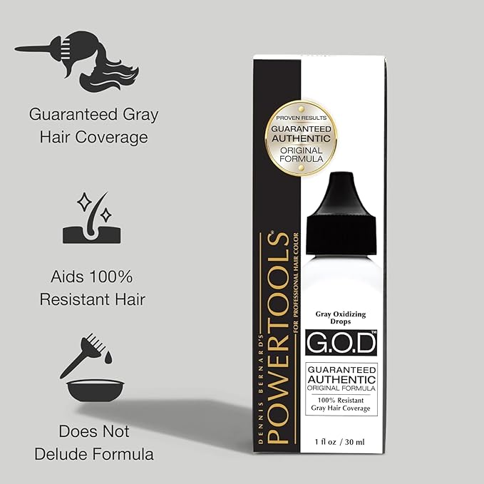 GOD, The Original Gray Oxidizing Drops | Guaranteed Authentic Original Formula l Mix Directly Into Formula For Guaranteed Grey Coverage (1 Fl Oz (Pack of 3))