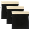 Segbeauty 3 Packs Hair Dryer Storage Bag, Blow Dryer Bag Velvet Bag with Drawstring 11.8x15.7 inches Travel Stain Lined Pouch Black Packing Organizer Bag for Diffuser, Straighteners, Clothes
