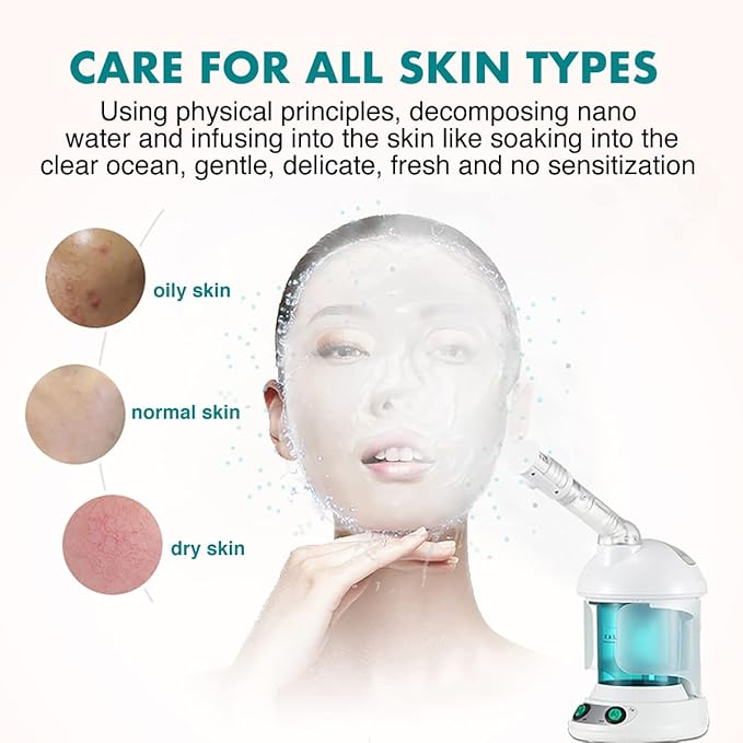 DENFANY Hair Steamer, 2 in 1 Hair and Face Steamer for Natural Hair with UV Ozone, Face Steamer Hair Humidifier Moisturising Hydration System Sprayer for Personal Care Use at Home and Salon