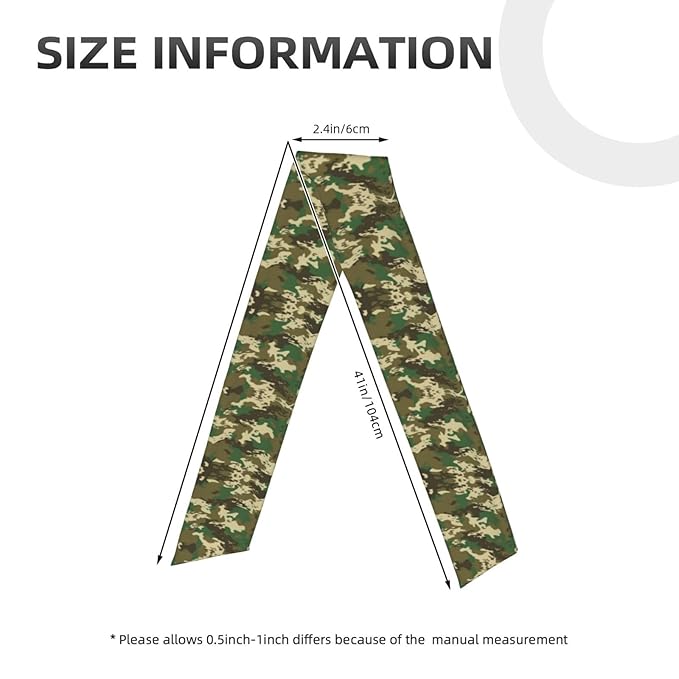 Boys Girls Green Camo Army Camouflage Sports Sweatband Multi Style Beauty Skinny Hair Band Headdress for Yoga Travel Spa