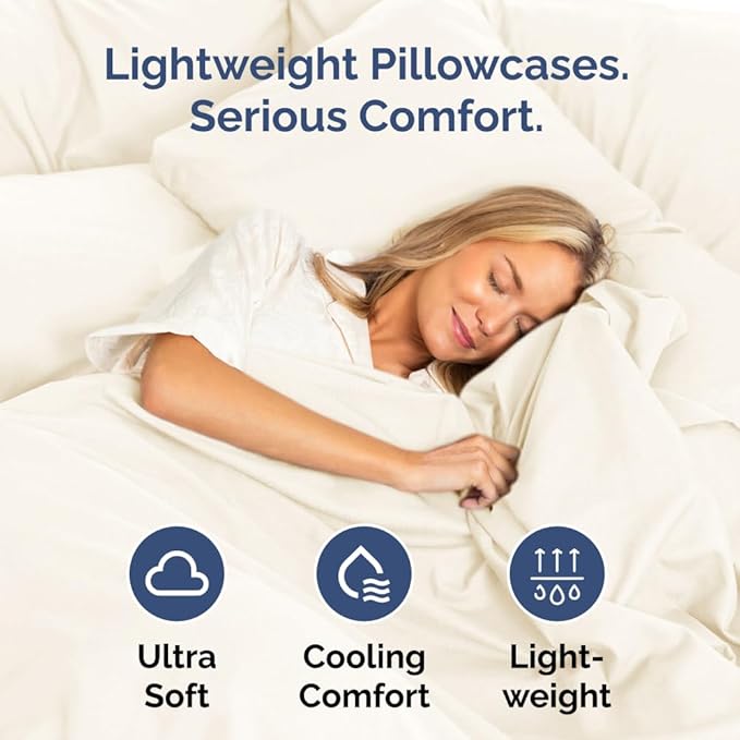 King Pillow Cases - 2 Pack - Super Soft Pillowcase Covers - Envelope Enclosure - Hotel Quality Pillow Protectors - Wrinkle Free, Shrink and Stain Resistant - Machine Washable - 20" x 40" (Off White)
