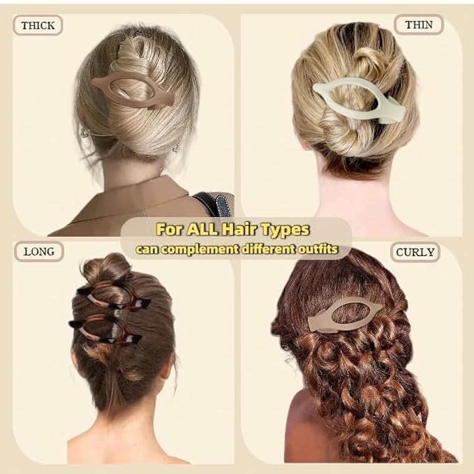 French Concord Flat Hair Clips - 7Pcs Strong Hold Jaw Claw Clips for Women Girls Thin Thick Curly Straight Hair Accessorie (7pcs Oval)