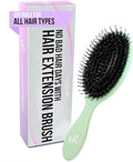 SimplyHair Ultimate Hair Extension Brush & Detangler Anti-Static, Dual Bristle Design, Soft Boar Bristle, Great for All Hair Types & Extensions - Green Ombre Brush Ideal for Adults & Kids
