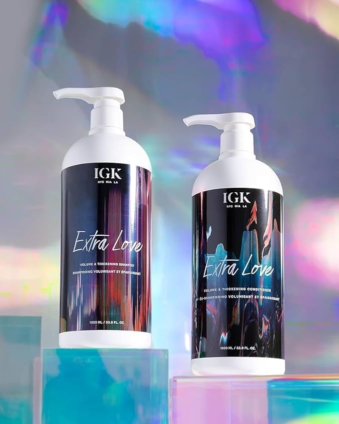 IGK EXTRA LOVE Shampoo and Conditioner Set (33.8 Oz) | Volume + Thickening | Vegan + Cruelty-Free |
