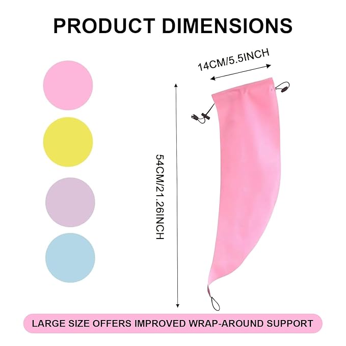 Waterproof Hair Sleeve for Long Hair, Crown Washing Shower Cap Ponytail, Reusable Adjustable, Quick Root Refresh for Shower Gym Travel Pool Beach, Time Saver (Pink, 2PC)