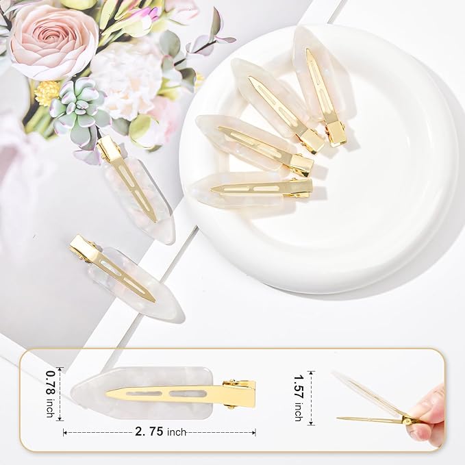 20PCS Bridesmaid Hair Clips - No Bend, Creaseless White Hair Clips for Bride, Women & Girls (20Pcs/10Cards)