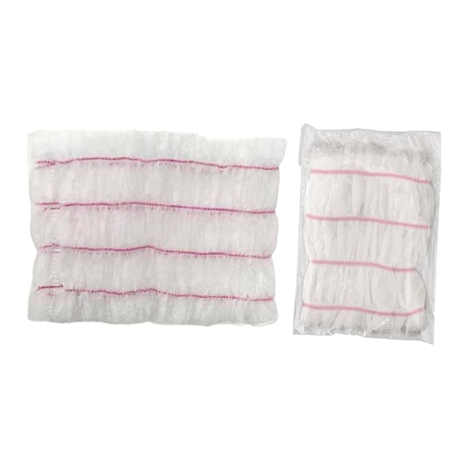 100Pcs SPA Facial Headbands SPA Makeup Headbands Skincare Hair Bands Makeup Head Wraps for Bath Home Showering Personal Use, White Pink