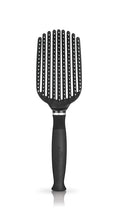 Premium Tangle Buster Brush – Soft Nylon Travel-Friendly Bristles – Long Durable Rubber Handle – Ideal for Wet and Dry Hair & Easy Grooming, Black Color