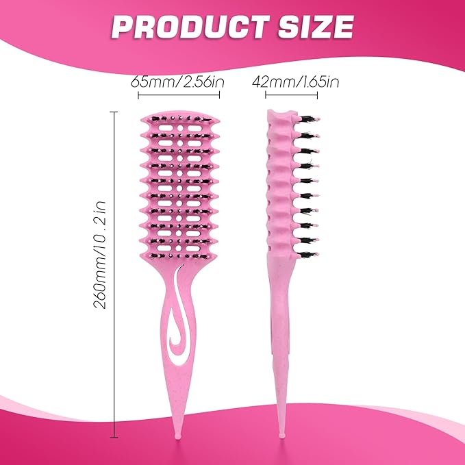 Candy Brush Curl Defining Vented Hair Brush for Effortlessly Blow Drying Detangling and Shaping and Styling, Airflow Wet Hair Brush for All Hair Types for Women and Men, Anti-Pull & Frizz, Pink