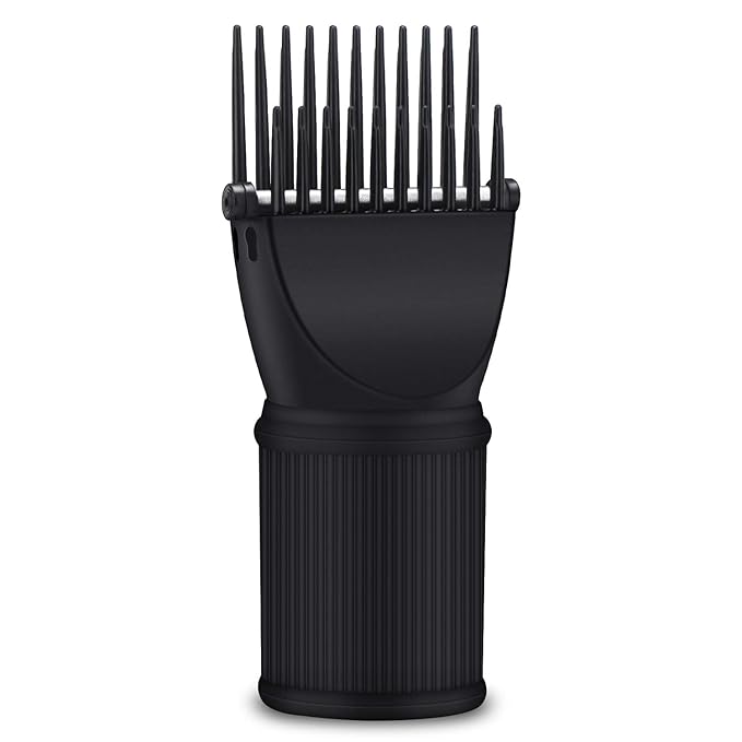 Segbeauty Blow Dryer Comb Attachment, Black Brush Attachments for Hair Dryer Concentrator Nozzle 1.69-1.76in and 2.12in, Pro Hairdressing Styling Salon Tool to Straighten Detangle Curly Natural Hair