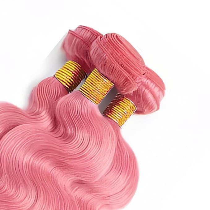 Pink Body Wave Bundles Pure Pink Body Wave Bundle Mixed Length 3 Bundles 26 28 30 Inch Niegmeag Virgin Soft and Skily Remy Hair Extensions For Woman