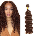 Color 4 Bundles Human Hair Brown Deep Wave Bundles 12 Inch Niegmeag Brazilian Grade 8A Virgin Remy Hair Extensions Double Weft Real Chocolate Hair Weave