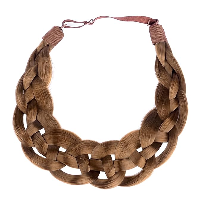 DIGUAN Hollow out Synthetic Hair Braided Headband Hairpiece Women Girl Beauty accessory for Women (Medium Brown)