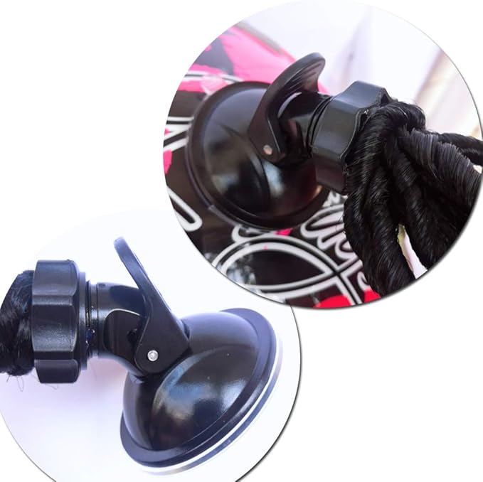 Helmet Pigtails Gradient Ramp Helmet Braids Ponytail Helmet Hair with Suction Cup for Motor Bike 1PCS 24inch (Helmet not Included)