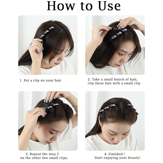 12PCS Sparkling Crystal Stone Braided Hair Clips, Braided Hair Clips for Women and Girls, Shiny Flower Rhinestone Hair Clip, Duckbill Hair Clip With Crystal Hair Accessories for Styling