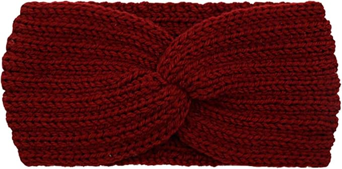 DRESHOW Knit Crochet Headband for Women Ear Warmer Soft Turban Stretch Warmer Headbands Winter Fashion Head Wrap