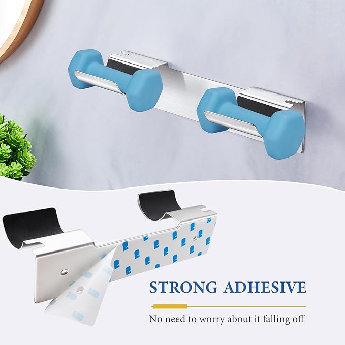 Wall Mount Curling Iron Holder and Hair Tool Organizer with Adhesive, Multifunctional Hot Flat Iron and Hair Straightener Holder Storage Stand for Vanity, Cabinet and Wall, Silver