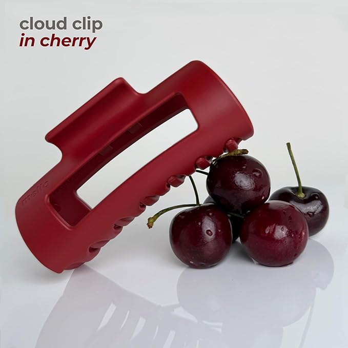The Original Mello Hair Claw Clip Squishy Claw Clip Made in Korea Patent Pending 30021976 (Red, Medium)