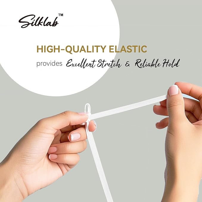 22 Momme 100% Mulberry Silk Hair Ties, Well-Hold Elastic for No-Damage, (4 Pack, Black), 6A Grade, Soft Scrunchies, Reduces Frizz & Breakage, OEKO-TEX Certified