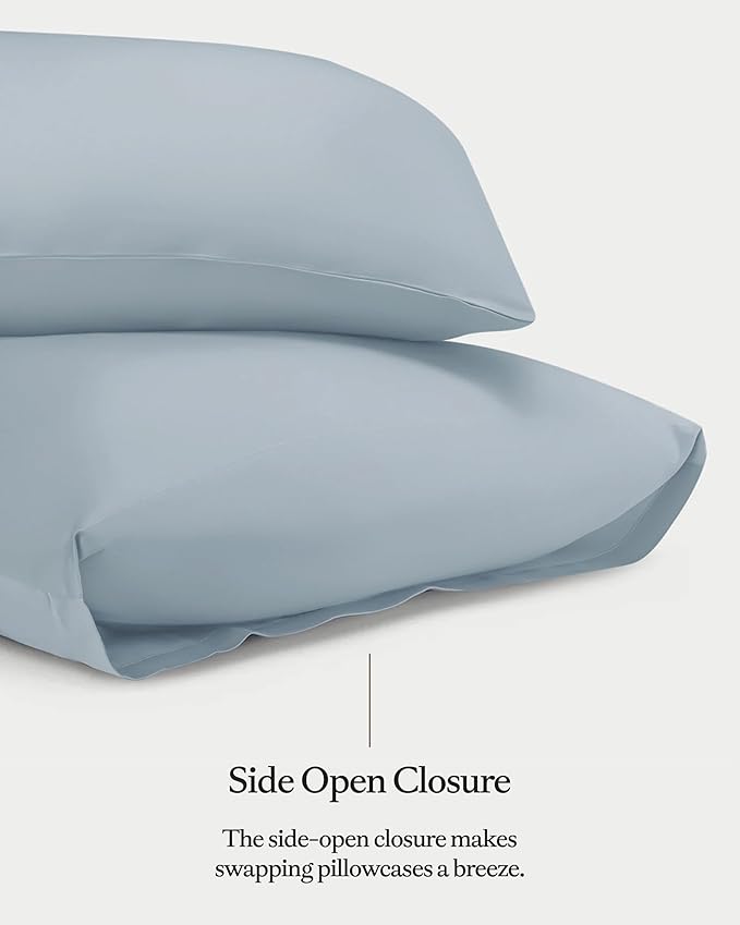 Cozy Earth King Pillowcases Set of 2 - Made of 100% Viscose from Bamboo, Ultra-Soft & Luxury, Woven from Naturally Breathable & Lightweight Fabric - Shore