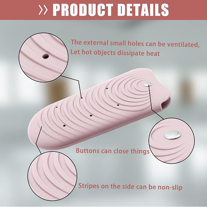 Heat Resistant Silicone Mat Pouch for Hair Styling Tools, Curling and Flat Irons Non-Slip Travel Cover, Small Portable Straightener Pad for Curler Wands Storage, Hot Waver (Pink)