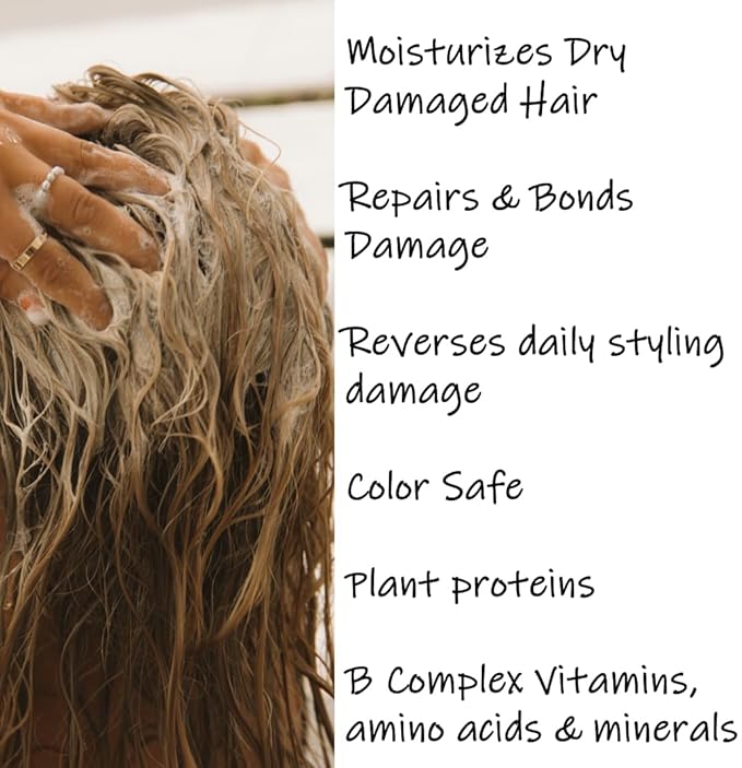 Shampoo and Conditioner Set - Seaweed Hydrating Shampoo and Sea Kelp Daily Conditioner to nourish dry damaged hair, repair and bond damange and reduce frizz