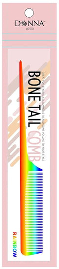 DONNA Bone Tail Comb – Assorted Color Pastel Styling Comb for Sectioning, Volume & Parting – Fine Tooth Hair Comb for Women, Men & Professionals (RAINBOW)