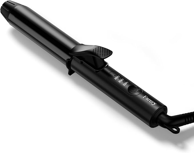 FARERY Travel Curling Iron, 1 Inch Mini Curling Iron Travel Size with 3 Adjustable Temp, 100-240V Dual Voltage, Auto-Off, Ceramic Mini Hair Curler with Keratin&Argan Oil Infuse, Includes Storage Bag